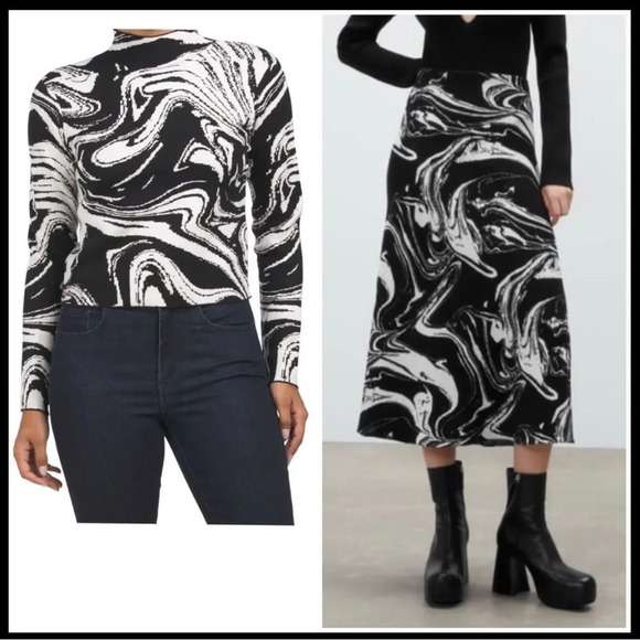 INDUSTRY lightweight mock neck marble sweater only - Picture 3 of 3